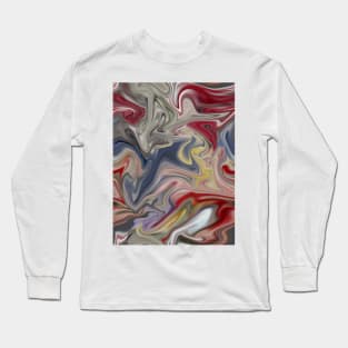 Colorful Silk Marble - Digital Liquid Paint Long Sleeve T-Shirt